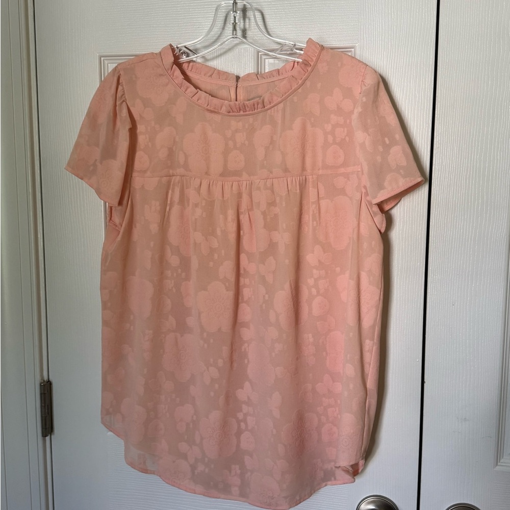 LOFT Pink Floral Blouse